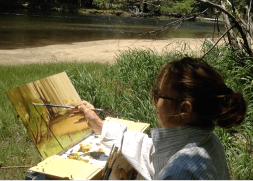 Barbara Painting Outdoors